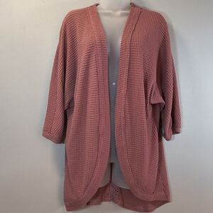 Mason & Belle Women's Waffle  Knit Purple Cardigan Size L